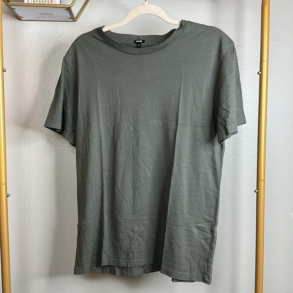 MONROW Women's Jersey Relaxed Crew Neck Tee in Evergreen Size Small SOLD OUT